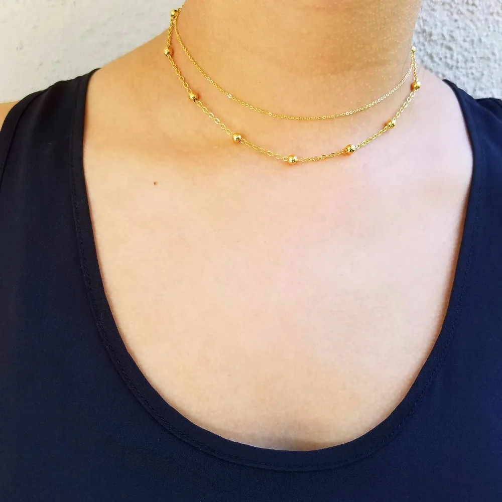 Buy New Fashion Necklace Double Chain Choker Necklace