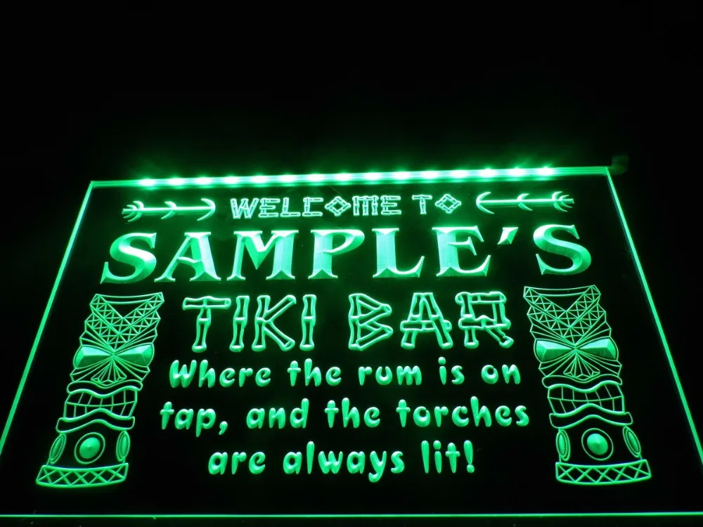 DZ014 именной персонализированный неоновый светодиодный светильник Tiki Bar для