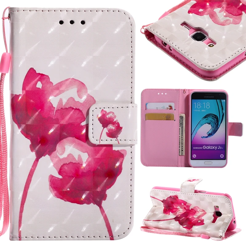 

sFor Etui Samsung Galaxy J3 2016 Case Flip Leather Wallet Card Slot Phone Cases For Coque Samsung Galaxy J3 2016 Cover