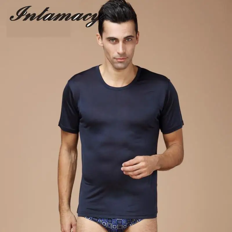 

Men's 100% REAL Silk Knit, Men's silk T-shirt ,Summer Men's Shirt, Large Size, Comfortable, sweaty, cool.