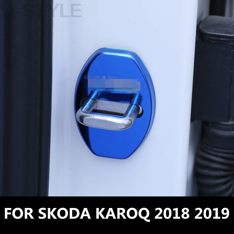 

For SKODA KAROQ 2018 2019 Car Waterproof Door Lock Protective Cover Waterproof and rustproof car stylin Auto Accessories