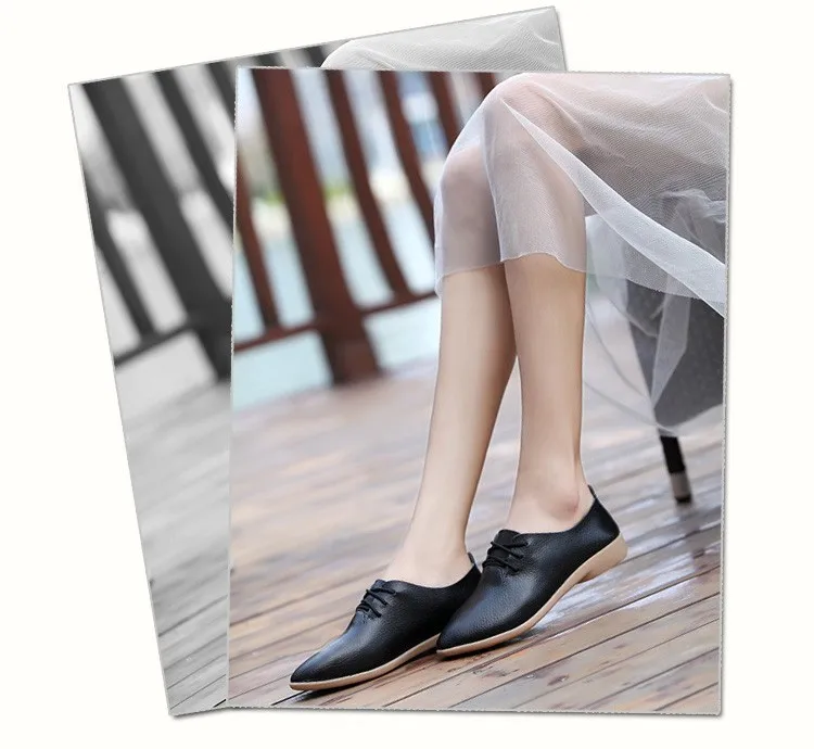 Повседневные балетки г. Женские лоферы из натуральной кожи на шнуровке, женская обувь на плоской подошве гибкая обувь в горошек, большие размеры 35-44
