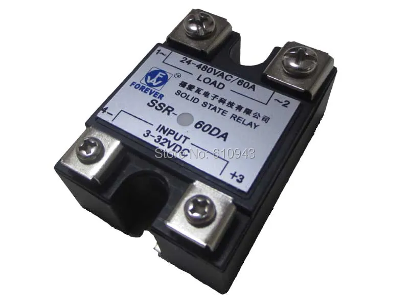 

FREE SHIPPING Solid State Relay SSR-60DA 60A 3-32VDC 24-480VAC SSR