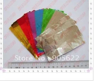 

180PC/LOT tinfoil Baking paper when play clay Nine colors Mixed chocolate wrapping tin foil covered, candy aluminum foil paper