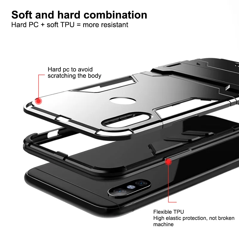 Для Xiaomi mi A2 Lite чехол противоударный Прочный Гибридный бронированный чехол-подставка Fundas для Xiao mi Red mi 6 6A 6Pro mi 8 8SE mi Max3 2 Phone
