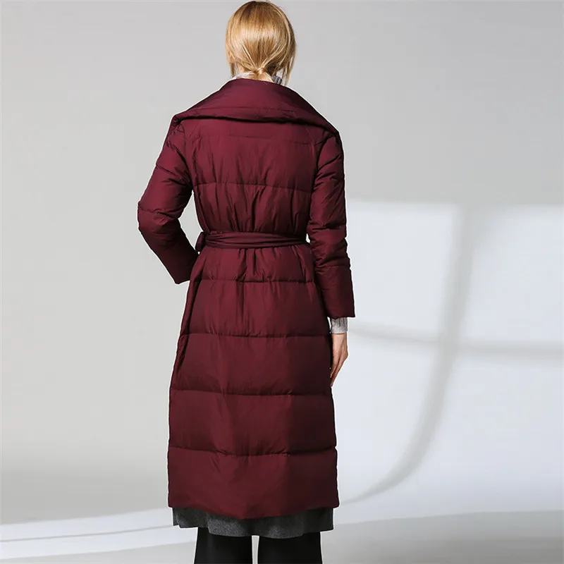 Женская зимняя куртка на утином пуху, новинка, верхняя одежда, пальто, женское длинное повседневное теплое пуховое пальто, женская длинная парка YY003