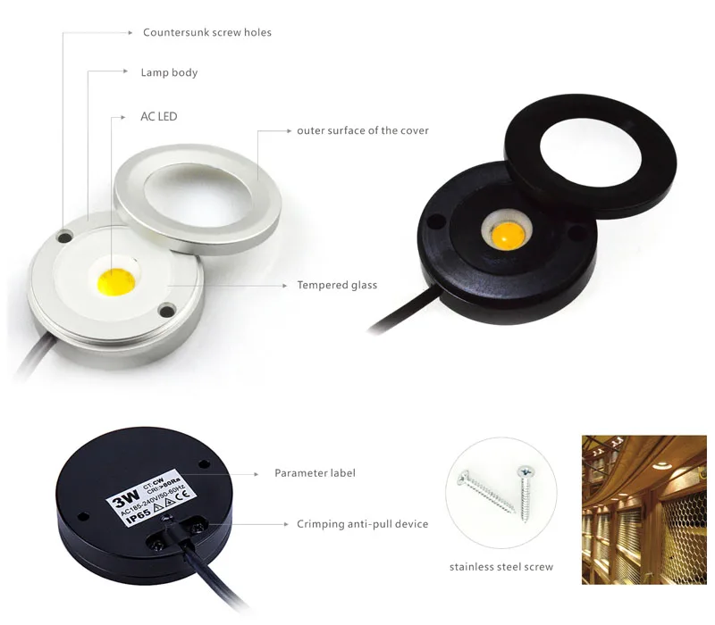 Interior ao ar 240 Ip65 Triac Pode Ser Escurecido Mini Lâmpada Led Downlight 80ra Gabinete Iluminação Casa Livre Luz 3 w 110 v 220 8 Luzes e Iluminação
