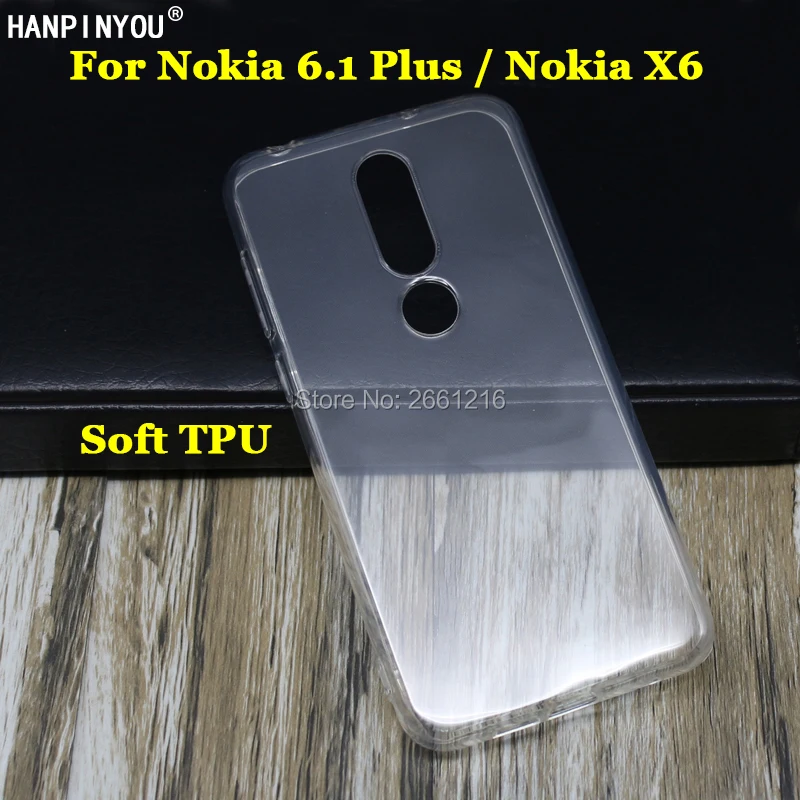 

For Nokia 6.1 Plus / Nokia X6 (2018) 5.8" New Ultra Thin Soft TPU Camera Protect Silicon Gel Transparent Case Back Cover
