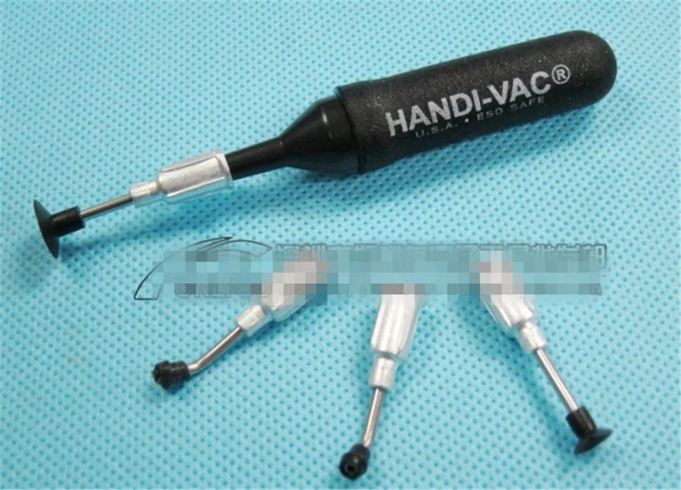 1Set Black Rubber IC Pick Up Vacuum Sucking Pen with 4 Suction Heads SMD Picker Pickup Tool Vacuum Pump Pen Set