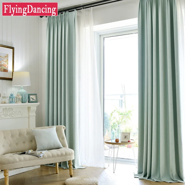 Aliexpress Modern Solid Linen Blackout Curtains For Modern Solid Linen Blackout Curtains For Living Room Cotton Custom Made Kitchen Curtain Office Embroidered