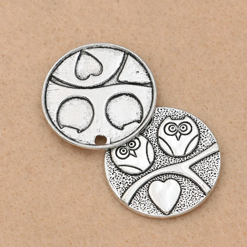 5 шт. посеребренные подвески в виде совы 24 мм|charm pendant|pendants for jewelry makingbird charm pendant |
