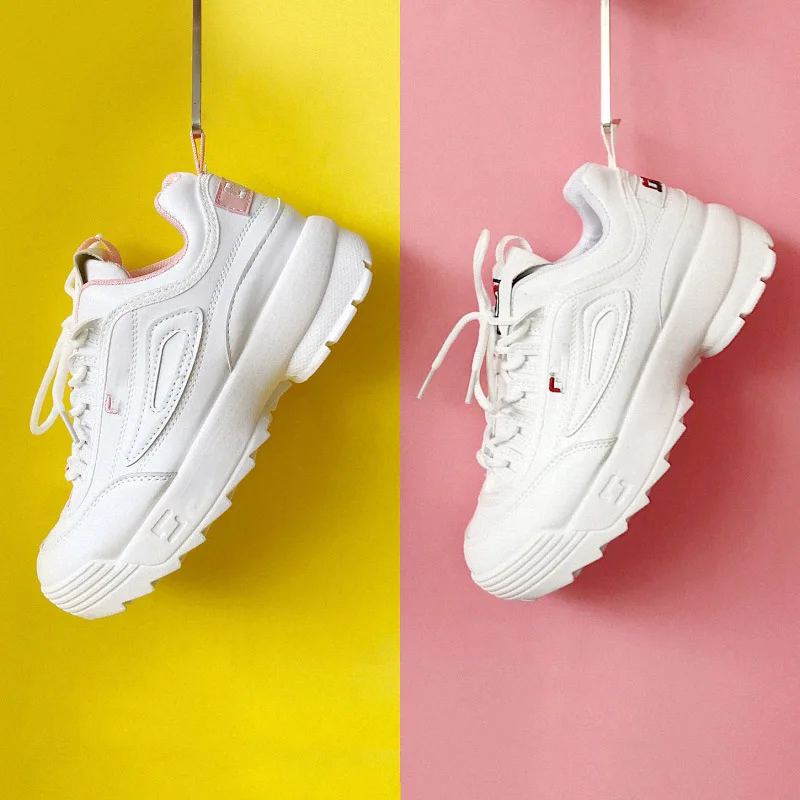 

Bomlight Thick Bottom Damping Sneakers Women Retro Platform PU Casual Sneakers Shoes Women Outdoor Footwear Flats Zapatos Mujer
