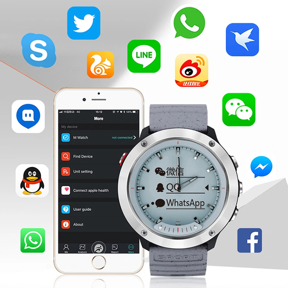COLMI Smart watch M5 Transparent Screen IP68 Waterproof Luminous hands Heart Rate Monitor Stainless Steel Bezel BRIM Smartwatch
