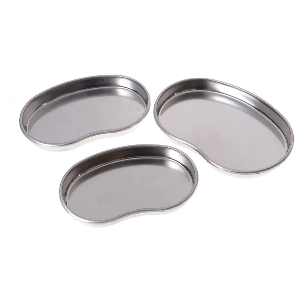 

1pcs Tray Stainless Steel Kidney Shaped Curved Tray Medical Dental Surgical Use