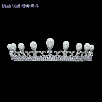 

New Classic Wedding Brides Girl Tiara Crown Hair Jewelry Accessories CZ Rhinestone Crystal Tiara Party Jewelry TR16402