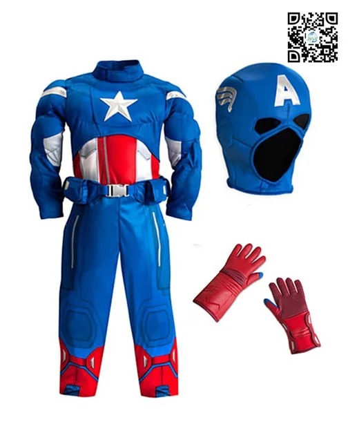 New Arrival High Quality Captain America Avengers Costume for Kids Boy