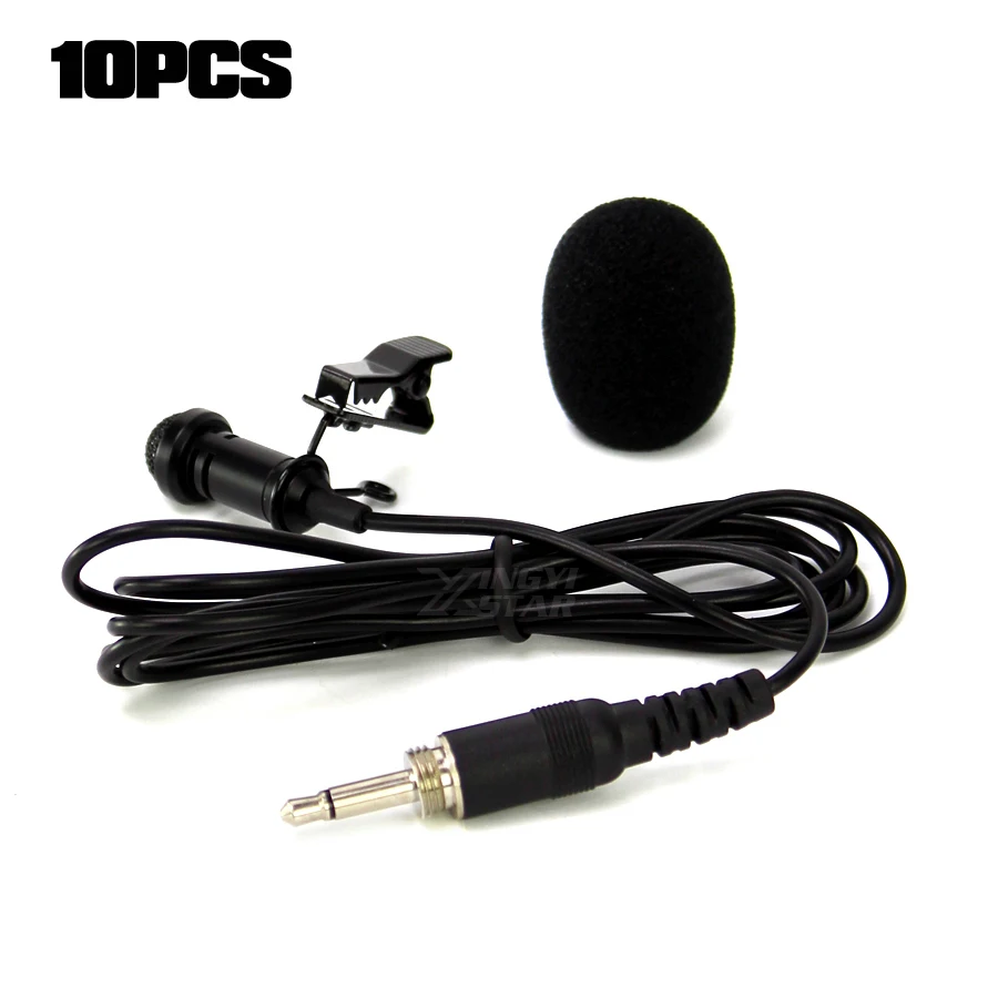 

10Pcs 3.5 mm Male Screw Lockable Lapel Mic Tie Clip Lavalier Microphone For Wireless Bodypack Transmitter Mixer Karaoke System