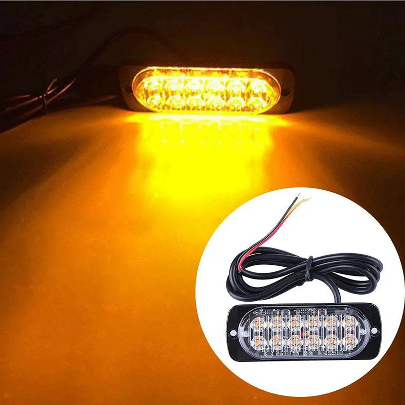

Ultra-thin LED High Power Police Lights 12V-24V 12 LED Car Truck Emergency Side Strobe Warning Light Car-styling