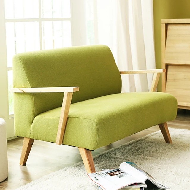 nordic japanese garden wood handrails retro fabric sofa sofa cafe