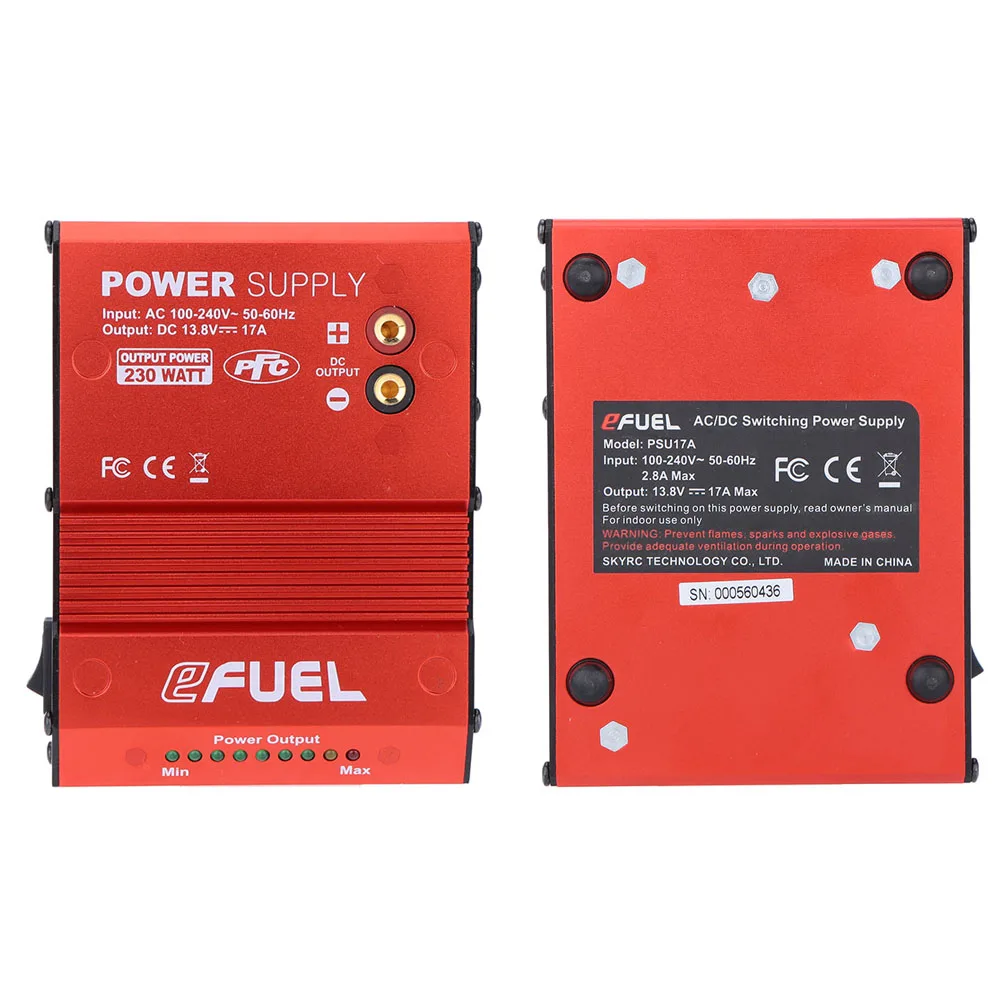 SKYRC eFUEL 230W 17A AC 100-240V to DC 13,8 V источник питания для радиоуправляемого вертолета зарядное устройство