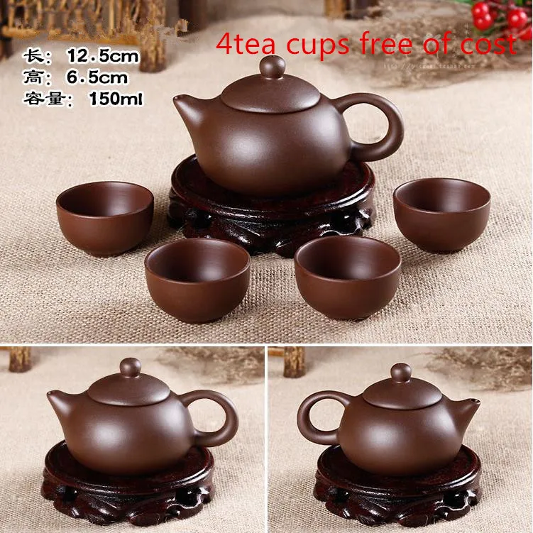 

New arrived!!! big discount authentic yixing teapot kung fu tea set Purple clay teapot and 4tea cups free of cost