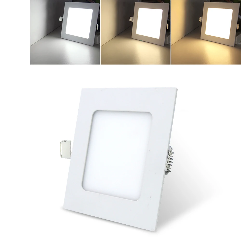 

3W Ultra Thin LED Panel Light Recessed Ceiling Panel Lamps Square Color Change Indoor lighting fixture Hallway Kitchen Bedroom