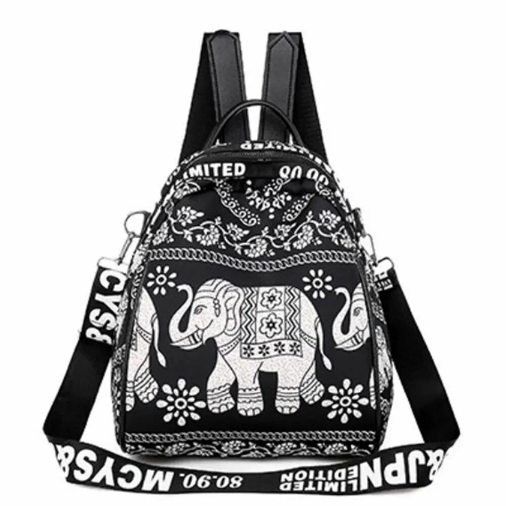 

New ethnic style women's backpack animal print anti-theft school bag detachable shoulder strap shoulder bag