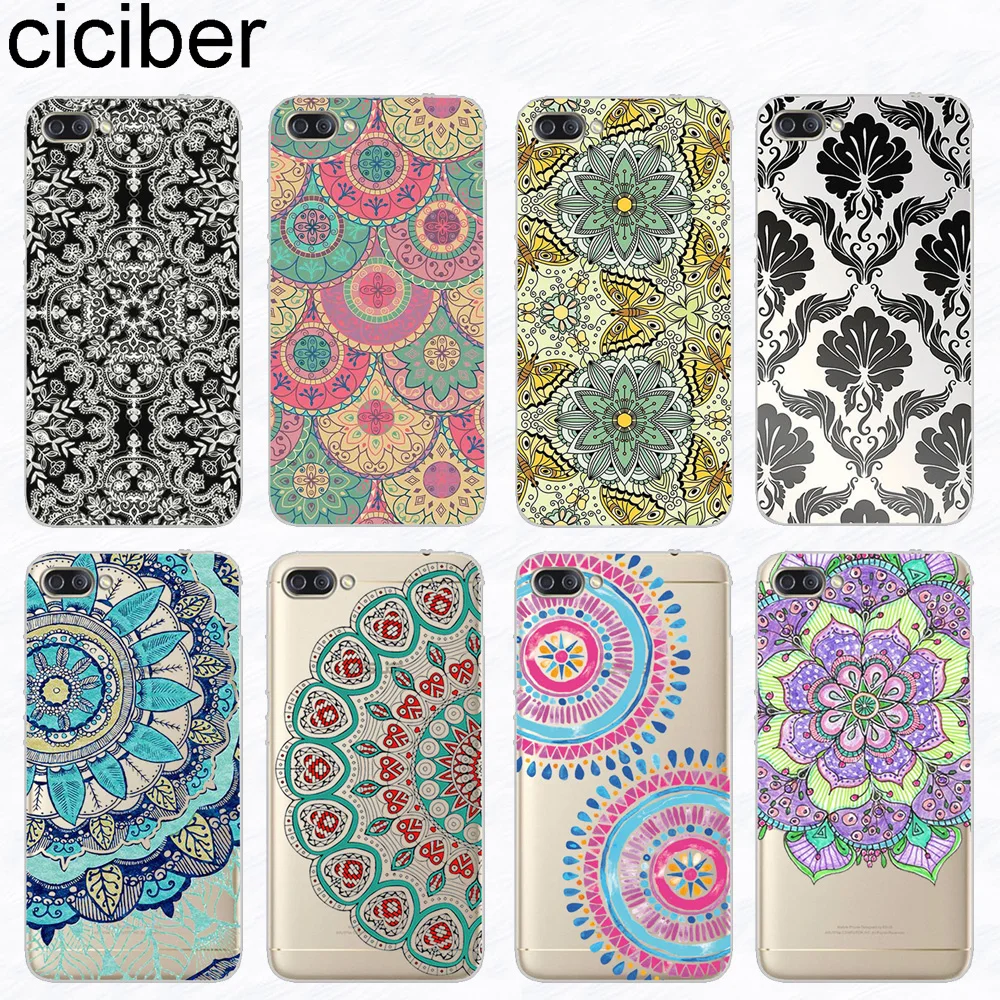 

ciciber Phone Cases for ASUS Zenfone 4 Max Plus Pro ZC554KL ZC520KL Soft Silicone Cover for ZenFone Go ZB500KL Floral Mandala