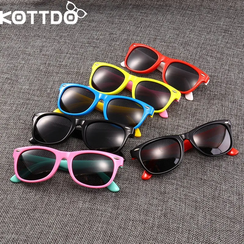 

KOTTDO 2018 Brand Nail Silicone Safety Software kids sunglasses polarized Boys Girls Baby Infant Sun Glasses 100% UV400 Eyewear