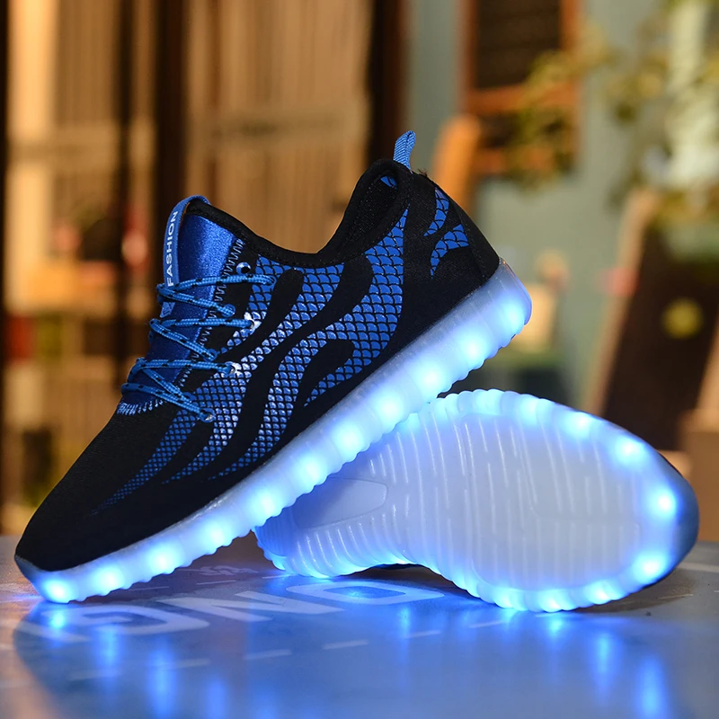 

New Men Running shoes air mesh Led Shoes Men balanced white sneakers Boys&Girls Light shoes zapatos de hombre zapatillas mujer