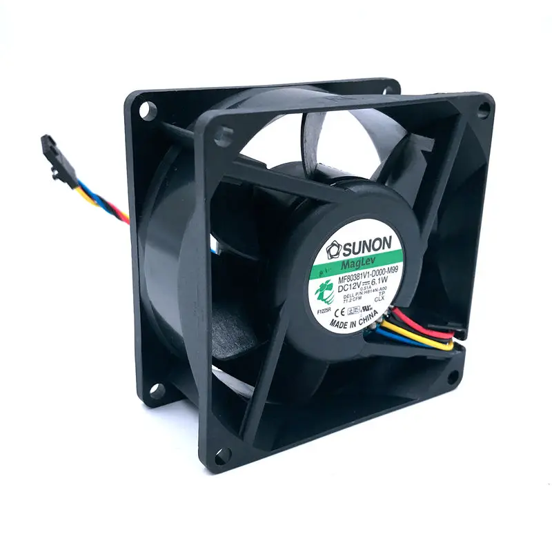 

H814N-A00 Free Shipping For SUNON MF80381V1-D000-M99 DC 12V 6.1W 4-wire 4-pin connector 80mm 80x80x38mm Server Square Cooling fa