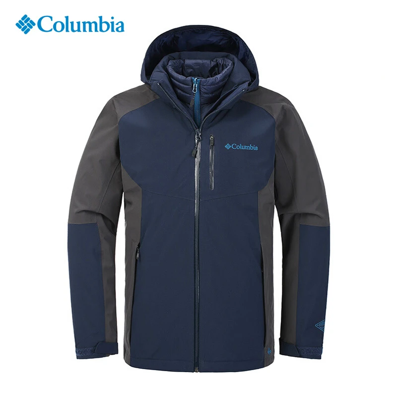 

Columbia Men's Waterproof Thermal Protection Windbreak 800 Feather Warm Three In One PM7882 800 Fluffy White Goose Down Liner