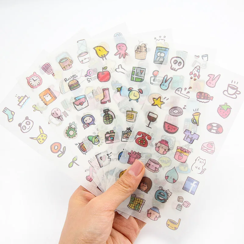 6PCS New Little Cute Children Stationery Stickers For DIY Albums