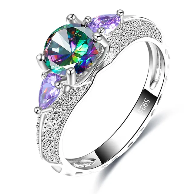 ROXI 18Styles Mysterious Rainbow Rings For Women Men CZ Purple Silver 