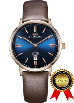 

BRIGADA Swiss Bramd Watches for Men, Nice Business Casual Blue Men's Watch