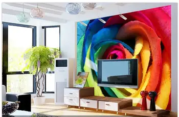 

Colorful Mural background wallpaper sofa tv wall paper Whole multicolour rose romantic wallpaper mural background wall flower
