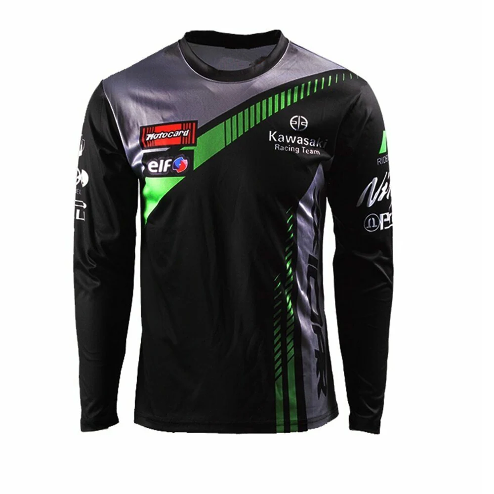 

2019 Team Long Sleeve T-shirt for Kawasaki Racing Motorcycle Mococross MX Ninja T-shirts Jersey J