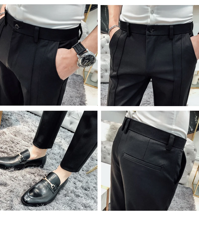 2019 летние мужские ковбойские мужские брюки для отдыха мужские s Slim Fit деловые повседневные брюки формальные для мужчин брюки большой размер