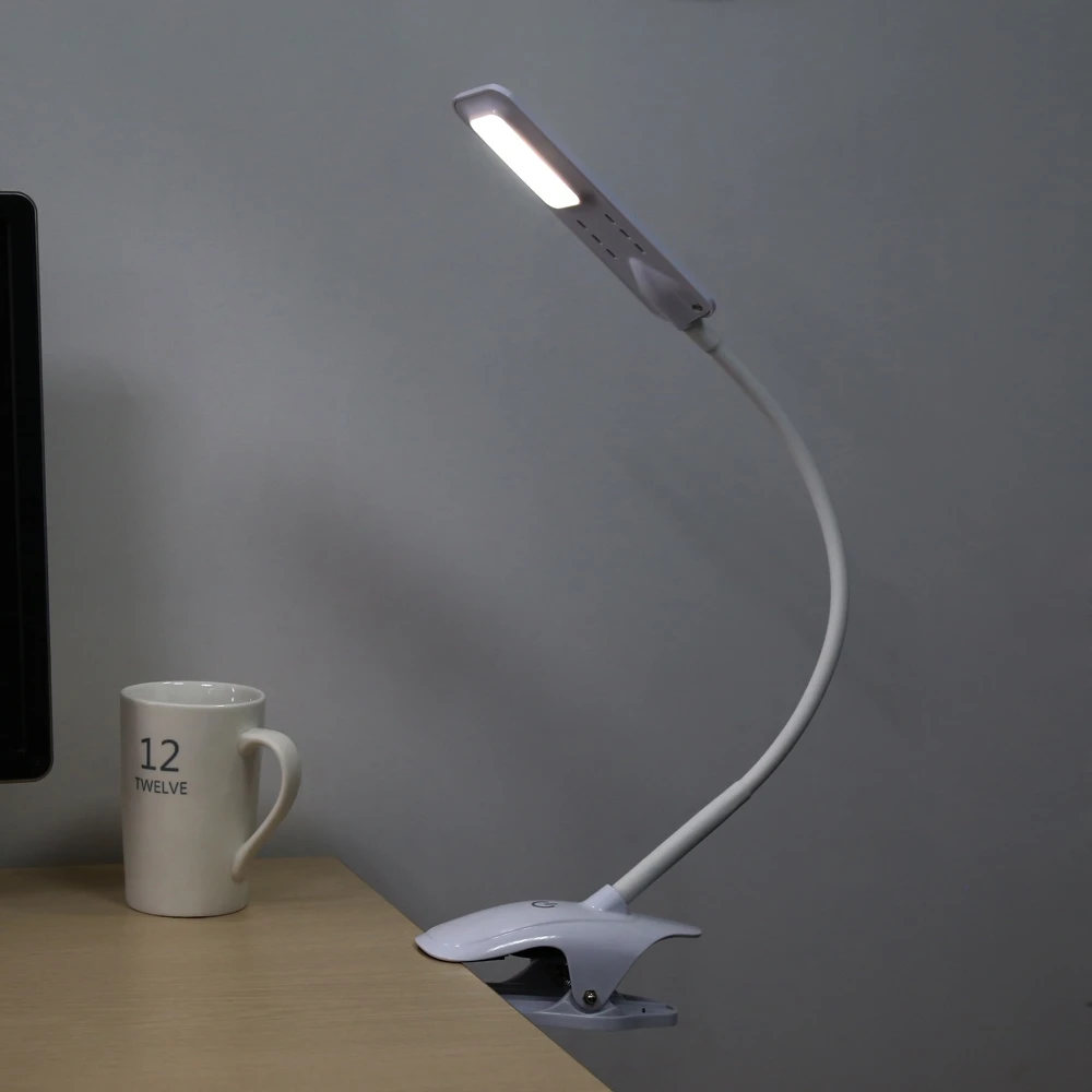 LED Clip Light Type Desk Clamp Lamp Dimming Reading Eye protection USB