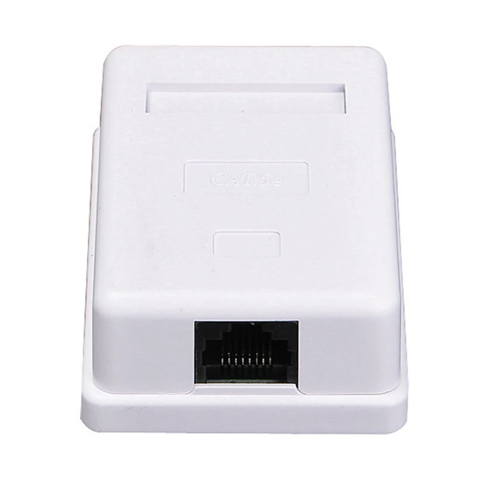 

RJ45 Single Port Information Module Extension Cable Network Connector Box White Desktop Unshielded Ethernet Junction
