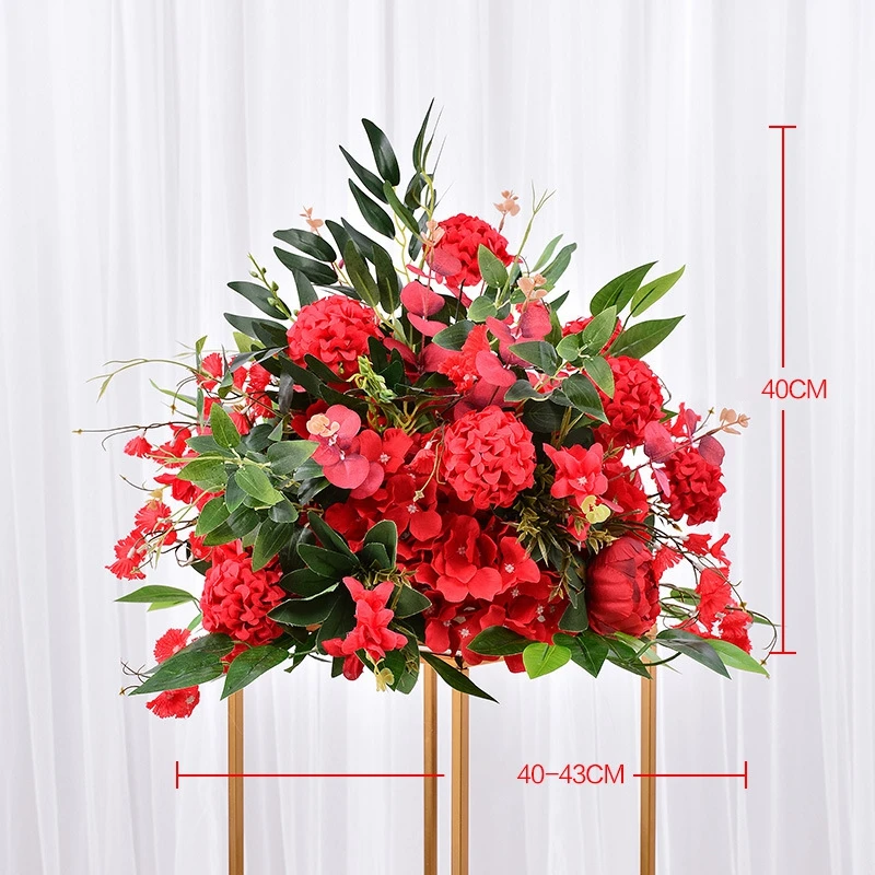 Фабрика стиль красочные искусственные цветы пилота подсвечник Настольный цветы для свадьбы сценические украшения для витрин - Color: Bright Red