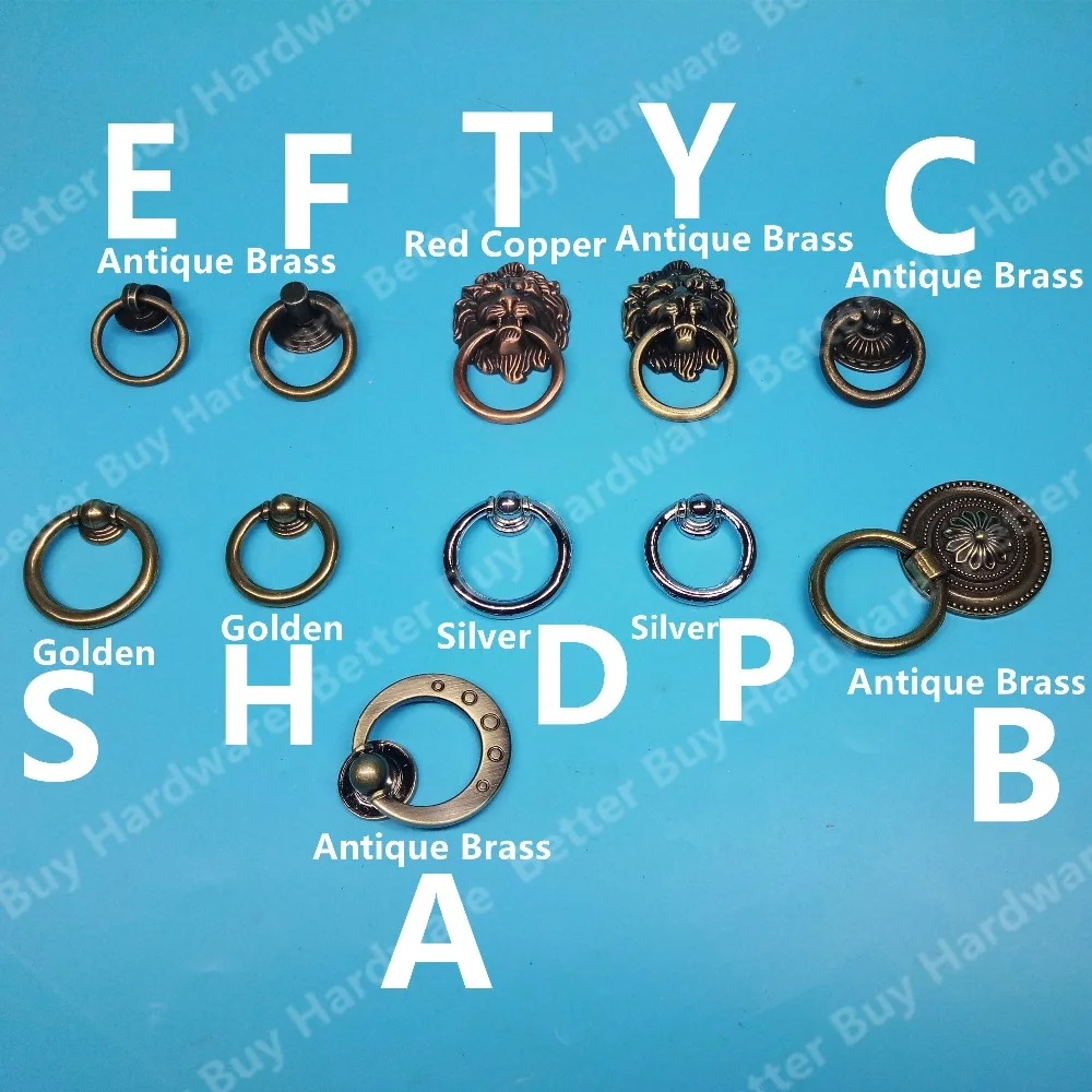 

Furniture Handles Hardware Drawer Drop Ring knob Bronze Tone / Antique Drop Ring Pull for Drawer, Cabinet