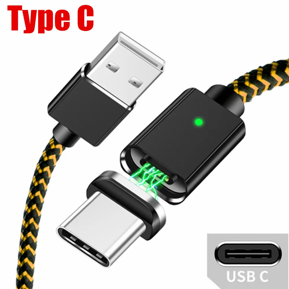 Магнитный usb-кабель для зарядного устройства Micro type-c для iPhone Xs 8 X Max samsung Xiaomi Android, быстрый usb-адаптер, Магнитный зарядный Дата-кабель - Цвет: Gold Type C Cable