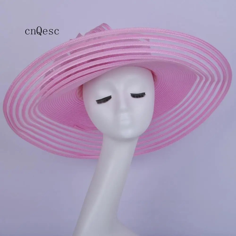 2019 X large Pink PP straw hat Dress hat church hat for wedding bridal
