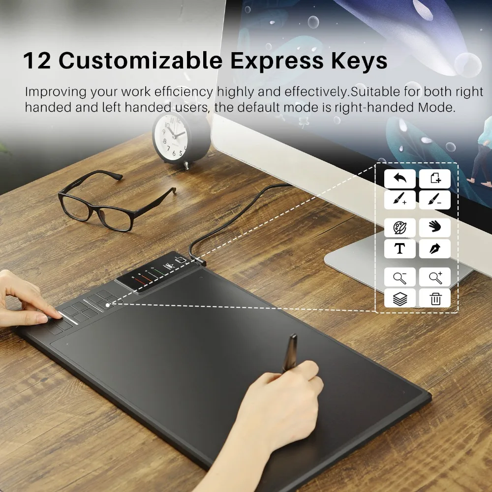 Huion Giano Wh1409 14-inch 8192 Níveis Digital sem Fio Comprimidos Gráficos Caneta Tablet Animação Desenho Tablet Tablets digitais - Imagem 2