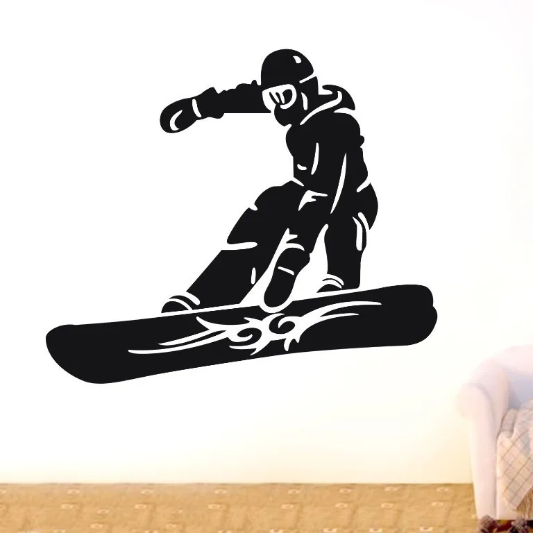 

Free shiping/decor sticker Snowboarder skiing sports Wall Decor Removable Vinyl Home Decal Wall Sticker Art DIY Mural