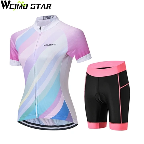 model CD1633 Команда weimostar с коротким рукавом Pro для женщин Велоспорт Джерси Набор велосипед шорты MTB Ropa Велосипедное Джерси Ciclismo Одежда велосипед одежда clothing - Цвет: model CD1633