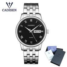 CADISEN Full Steel Quartz Sports Watch Luxury Brand Casual Business Men Watches Men's Wristwatches Army Clock Relogio Masculino new curren luxury brand men full steel business wristwatches man casual waterproof watch quartz watches relogio masculino 8025