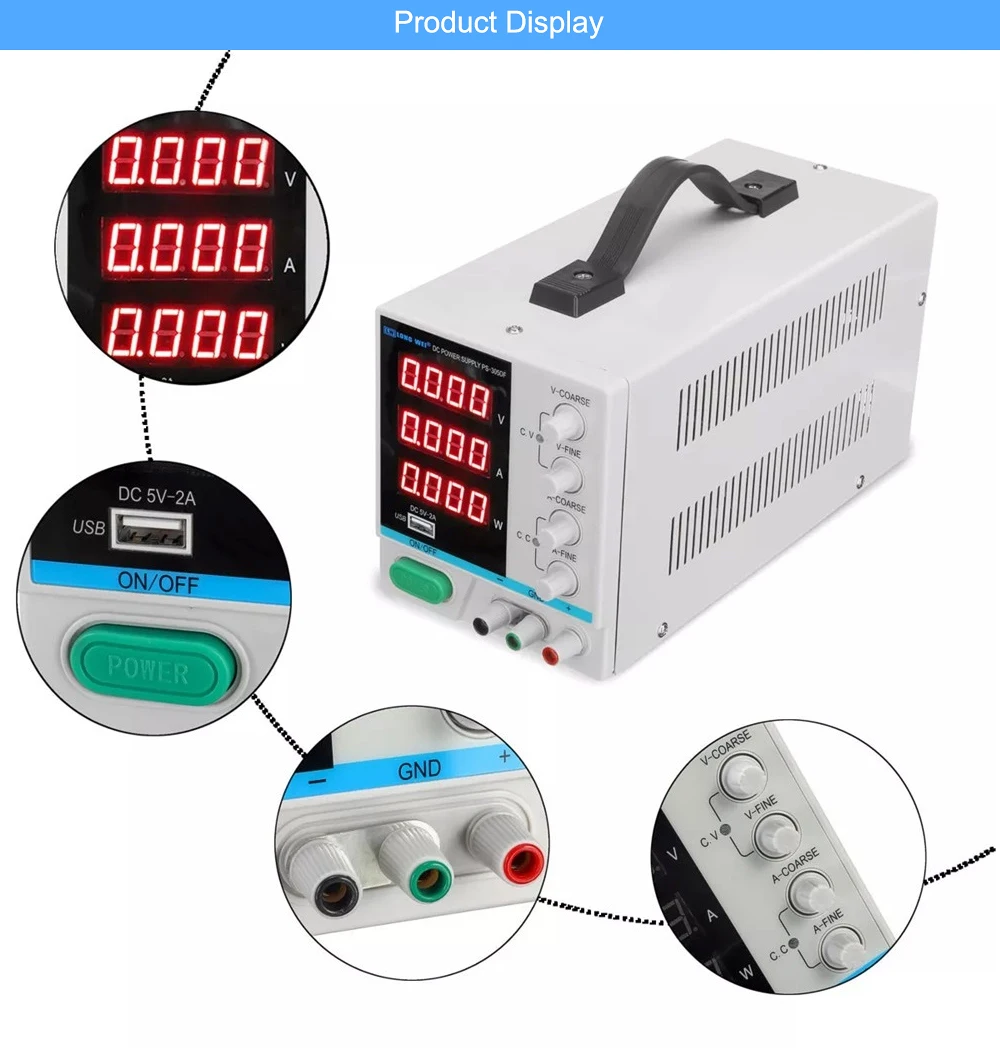 Nova Exposição do Dígito 4 Ps-3010df 30v 10a Laboratório Fonte de Alimentação dc Ajustável Usb Cobrando Reparação Fonte de Alimentação de Comutação Regulado 6 Cheap Reguladores de tensãoestabilizadores