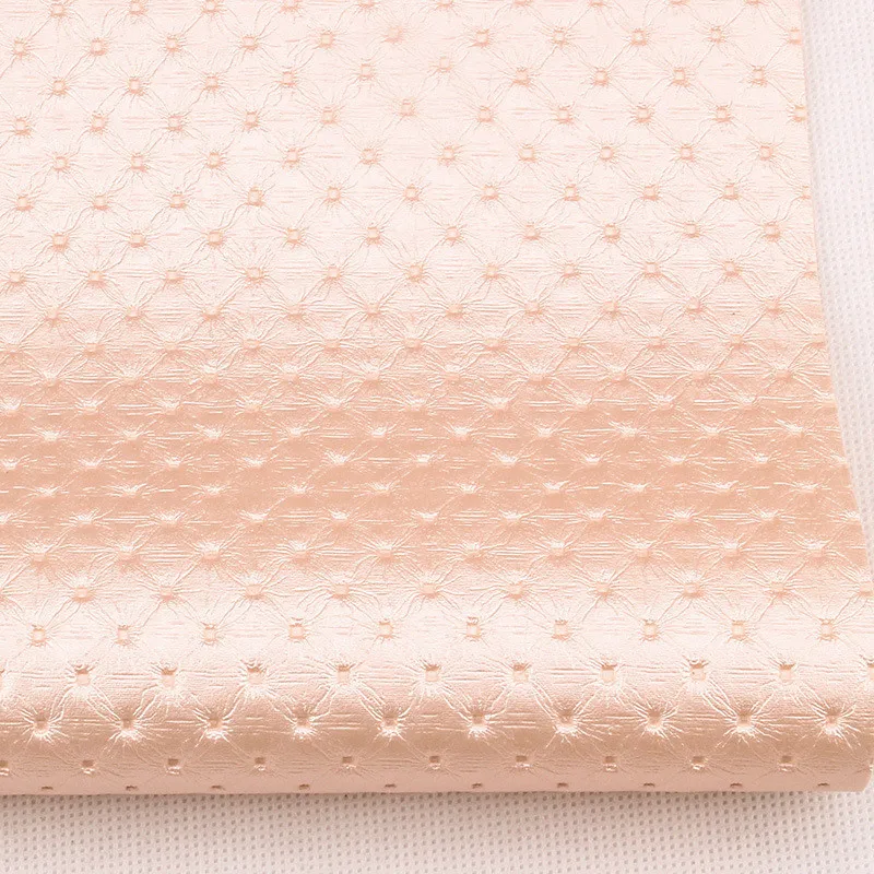 Lychee Life A4 Embossed Dot PU Leather Fabric High Quality Synthetic Leather DIY Sewing Material for Handmade Crafts